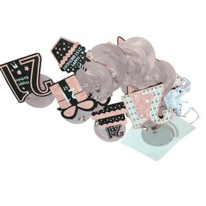 Happy Birthday Banner In Black & Rose Gold For 21st‎ Birthday Party Decorations